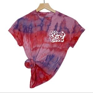 T-SHIRT Tie Dye Kind Is Cool Purple Blue Red Small